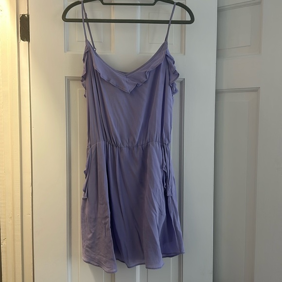 Talula Purple Ruffle Mini Dress - Picture 1 of 3